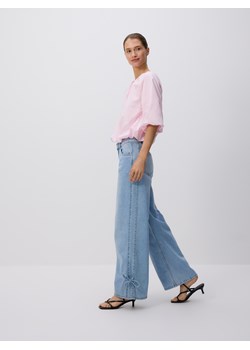 Reserved - Jeansy wide leg z kokardkami - niebieski ze sklepu Reserved w kategorii Jeansy damskie - zdjęcie 184240785
