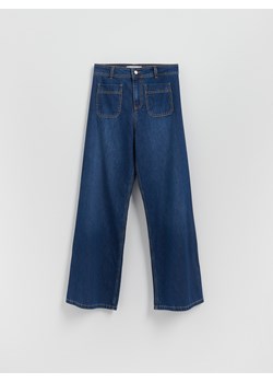 Reserved - Jeansy wide leg z naszywanymi kieszeniami - niebieski ze sklepu Reserved w kategorii Jeansy damskie - zdjęcie 184241307