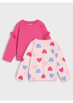 Sinsay - Bluzy wykończone elastyczną gumką 2 pack - różowy ze sklepu Sinsay w kategorii Bluzy dziewczęce - zdjęcie 184246287
