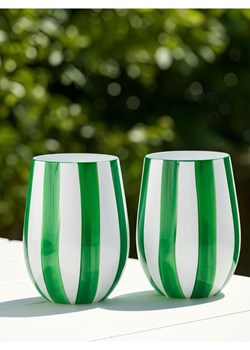 Sinsay - Szklanki w paski 2 pack - zielony ze sklepu Sinsay w kategorii Szklanki - zdjęcie 184246519
