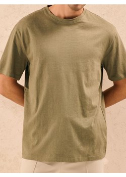 Sinsay - Koszulka z domieszką lnu - zielony ze sklepu Sinsay w kategorii T-shirty męskie - zdjęcie 184246859