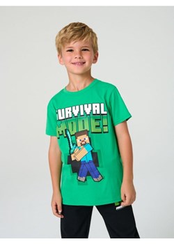 Sinsay - Koszulka z nadrukiem Minecraft - zielony - id: 986FB-77X - marki Sinsay - 184247179 Sinsay - Koszulka z nadrukiem Minecraft - zielony ze sklepu Sinsay w kategorii T-shirty chłopięce - zdjęcie 184247179