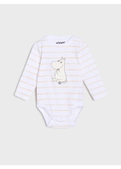 Sinsay - Body w paski The Moomins - biały - id: WJ065-00X - marki Sinsay - 184247197 Sinsay - Body w paski The Moomins - biały ze sklepu Sinsay w kategorii Body niemowlęce - zdjęcie 184247197
