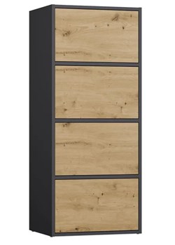 Nowoczesny regał zamykany antracyt + dąb artisan C2-L55 ze sklepu Edinos.pl w kategorii Regały i witryny - zdjęcie 184247265