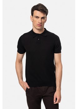 KOSZULKA POLO FAURE CZARNA Z BAWEŁNY ze sklepu Recman w kategorii T-shirty męskie - zdjęcie 184249967