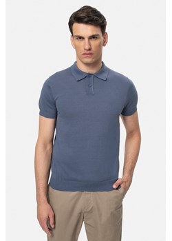 KOSZULKA POLO FAURE NIEBIESKA Z BAWEŁNY ze sklepu Recman w kategorii T-shirty męskie - zdjęcie 184249975