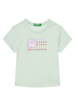 United Colors Of Benetton T-Shirt 3I1XG10HU Zielony Regular Fit ze sklepu MODIVO w kategorii Bluzki dziewczęce - zdjęcie 184253237