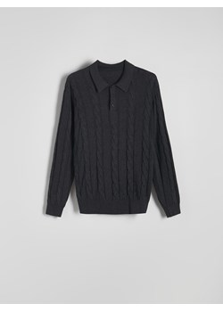 Reserved - Sweter polo z długim rękawem - szary ze sklepu Reserved w kategorii Swetry męskie - zdjęcie 184254489
