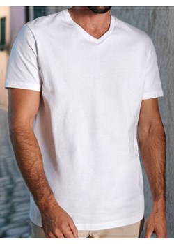 Sinsay - Koszulka z dekoltem w serek w stylu basic - biały ze sklepu Sinsay w kategorii T-shirty męskie - zdjęcie 184255269