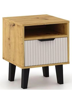 Nocna szafka na nóżkach dąb artisan + kaszmir S9-D56 ze sklepu Edinos.pl w kategorii Stoliki i szafki nocne - zdjęcie 184256227