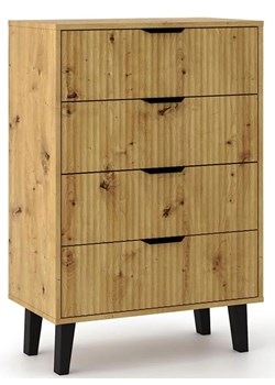 Komoda i na nóżkach z 4 szufladami dąb artisan M1-M63 ze sklepu Edinos.pl w kategorii Komody - zdjęcie 184256266