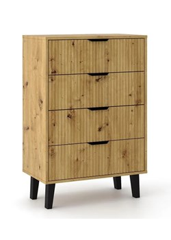 Stylowa komoda na nóżkach dąb artisan - Henex 5X ze sklepu Edinos.pl w kategorii Komody - zdjęcie 184256277