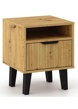 Stolik nocny ryflowany z szufladą dąb artisan L8-L18 ze sklepu Edinos.pl w kategorii Stoliki i szafki nocne - zdjęcie 184257485