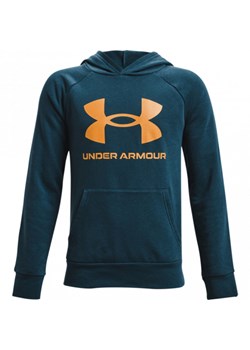 Chłopięca bluza treningowa nierozpinana z kapturem UNDER ARMOUR RIVAL FLEECE HOODIE - morska ze sklepu Sportstylestory.com w kategorii Bluzy męskie - zdjęcie 184257558