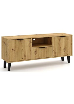 Szafka pod telewizor ryflowana na nóżkach dąb artisan H2-H73 ze sklepu Edinos.pl w kategorii Szafki RTV - zdjęcie 184258749