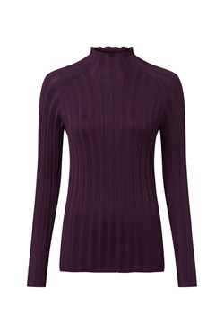 Marie Lund Sweter damski z dzianiny Kobiety dzianina grubo tkana bakłażanowy jednolity ze sklepu vangraaf w kategorii Swetry damskie - zdjęcie 184258975