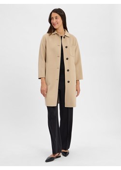 Weekend Max Mara Płaszcz damski z wełny dziewiczej - Zenone Kobiety wełna ze strzyży beżowy jednolity ze sklepu vangraaf w kategorii Płaszcze damskie - zdjęcie 184258979