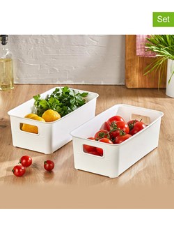 Violeta Home Pojemniki (2 szt.) w kolorze białym - 17 x 10,5 x 31 cm ze sklepu Limango Polska w kategorii Pojemniki kuchenne - zdjęcie 184259666