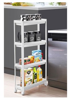 Violeta Home Regał w kolorze białym na kółkach - 54 x 101 x 5,5 cm ze sklepu Limango Polska w kategorii Regały i witryny - zdjęcie 184259928