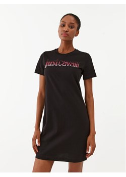 Just Cavalli Sukienka codzienna 75PAOE00 Czarny Regular Fit ze sklepu MODIVO w kategorii Sukienki - zdjęcie 184261045