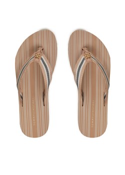 Tommy Hilfiger Japonki Im Th Print Beach Sandal FW0FW08370 Beżowy ze sklepu MODIVO w kategorii Klapki damskie - zdjęcie 184263447