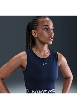 Damska koszulka bez rękawów o skróconym kroju Dri-FIT Nike Pro - Niebieski ze sklepu Nike poland w kategorii Bluzki damskie - zdjęcie 184264328