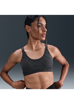 Damski usztywniany stanik sportowy z nadrukiem zapewniający lekkie wsparcie Nike Zenvy - Czerń ze sklepu Nike poland w kategorii Biustonosze - zdjęcie 184264346