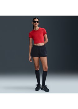Damskie spodenki ze średnim stanem 5 cm Nike Sportswear Phoenix Fleece - Czerń ze sklepu Nike poland w kategorii Szorty - zdjęcie 184264379