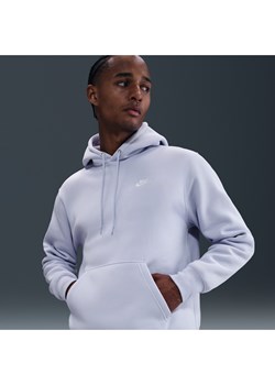 Męska dzianinowa bluza z kapturem Nike Club - Szary ze sklepu Nike poland w kategorii Bluzy męskie - zdjęcie 184264647