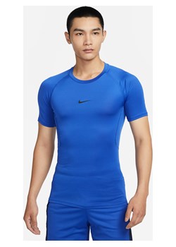 Męska przylegająca koszulka z krótkim rękawem do fitnessu Dri-FIT Nike Pro - Niebieski ze sklepu Nike poland w kategorii T-shirty męskie - zdjęcie 184264668