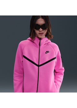 Damska bluza z kapturem i zamkiem na całej długości Nike Sportswear Tech Fleece Windrunner - Różowy ze sklepu Nike poland w kategorii Bluzy damskie - zdjęcie 184265075