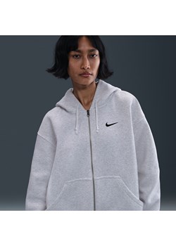Damska bluza z kapturem o kroju oversize z zamkiem na całej długości Nike Sportswear Phoenix Fleece - Brązowy ze sklepu Nike poland w kategorii Bluzy damskie - zdjęcie 184265085