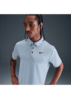 Męska gładka koszulka polo do golfa Dri-FIT Nike Tour - Niebieski ze sklepu Nike poland w kategorii T-shirty męskie - zdjęcie 184265086