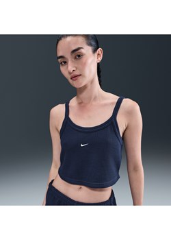 Damska krótka koszulka bez rękawów Nike Sportswear Chill Waffle - Niebieski ze sklepu Nike poland w kategorii Bluzki damskie - zdjęcie 184265108