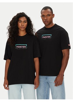 Hunter T-Shirt Abele UNISEX HARU0007251 Czarny Regular Fit ze sklepu MODIVO w kategorii Bluzki damskie - zdjęcie 184269395