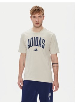 adidas T-Shirt Collegiate Lineage Graphic JM6415 Beżowy Regular Fit ze sklepu MODIVO w kategorii T-shirty męskie - zdjęcie 184269425