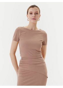Guess T-Shirt W5YP14 KAQL2 Beżowy Regular Fit ze sklepu MODIVO w kategorii Bluzki damskie - zdjęcie 184269436