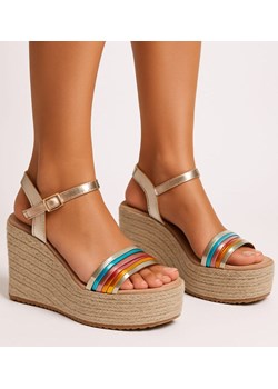 Sandały damskie na koturnie i platformie Kolorowe espadryle /A6-1 17870 G187/ ze sklepu Pantofelek24.pl w kategorii Espadryle damskie - zdjęcie 184270556