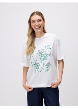 Reserved - T-shirt z haftem - zielony ze sklepu Reserved w kategorii Bluzki damskie - zdjęcie 184272569