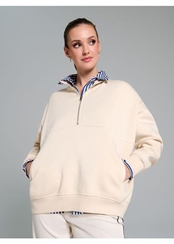 Sinsay - Bluza ze stójką - kremowy ze sklepu Sinsay w kategorii Bluzy damskie - zdjęcie 184276885