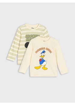 Sinsay - Koszulki z długimi rękawami 2 pack Mickey Mouse - kremowy - id: 730EM-01X - marki Sinsay - 184276958 Sinsay - Koszulki z długimi rękawami 2 pack Mickey Mouse - kremowy ze sklepu Sinsay w kategorii Bluzki dziewczęce - zdjęcie 184276958