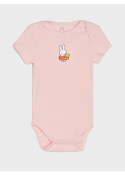 Sinsay - Body z prążkowanej dzianiny i ozdobnym haftem Miffy - różowy ze sklepu Sinsay w kategorii Odzież dla niemowląt - zdjęcie 184277196