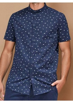 Sinsay - Koszula regular fit ze stójką - granatowy ze sklepu Sinsay w kategorii Koszule męskie - zdjęcie 184277206