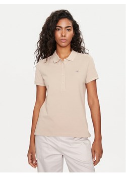 Gant Polo Shield 4200870 Beżowy Slim Fit ze sklepu MODIVO w kategorii Bluzki damskie - zdjęcie 184277676