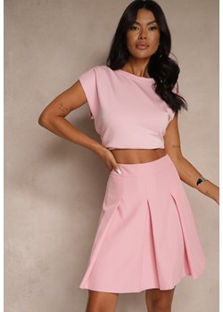 Ciemnoróżowa Plisowana Spódnica High Waist o Rozkloszowanym Kroju Redilsa ze sklepu renee.pl w kategorii Spódnice - zdjęcie 184279995