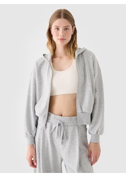 Damska bluza dresowa rozpinana z kapturem 4F 4FRSS24TSWSF2033 - szara ze sklepu Sportstylestory.com w kategorii Bluzy damskie - zdjęcie 184280247