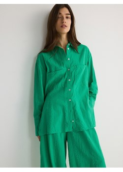 Reserved - Bawełniana koszula oversize - zielony ze sklepu Reserved w kategorii Koszule damskie - zdjęcie 184280788