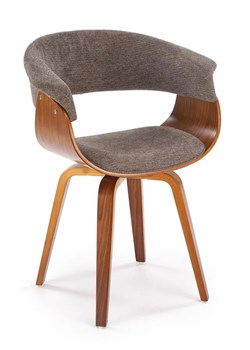 Tapicerowane krzesło w stylu retro popiel + orzech L8-Z32 ze sklepu Edinos.pl w kategorii Krzesła - zdjęcie 184283976