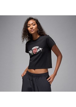 Damski dopasowany T-shirt z grafiką Jordan Flight - Czerń ze sklepu Nike poland w kategorii Bluzki damskie - zdjęcie 184284115