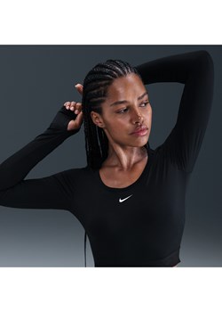 Damska koszulka o skróconym kroju z długim rękawem Dri-FIT Nike Pro - Czerń ze sklepu Nike poland w kategorii Bluzki damskie - zdjęcie 184284327